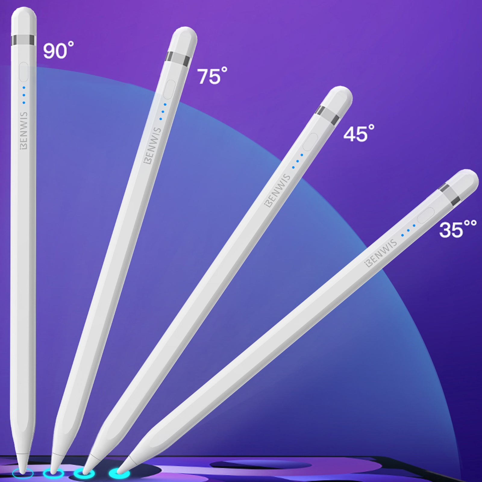 BENWIS ID-STY-5 Pencil Pro 2 Stylus Pens for Touch Screens Capacitive Screen Writing Pencil with Power Display BENWIS ID-STY-5 Pencil Pro 2 Stylus Pens for Touch Screens Capacitive Screen Writing Pencil with Power Display